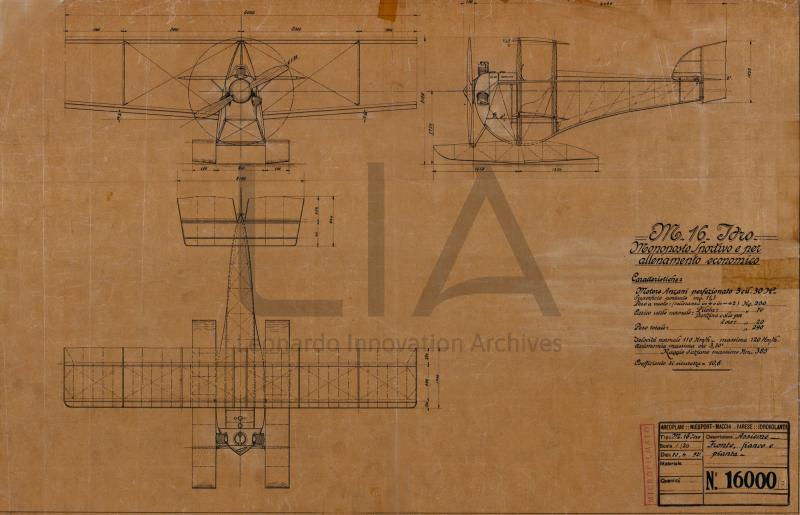 Nieuport Macchi - M.16 idro monoposto sportivo - trittico